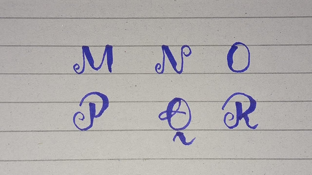 English Calligraphy | M to R | Cursive Handwriting | Sarah Fatima - YouTube