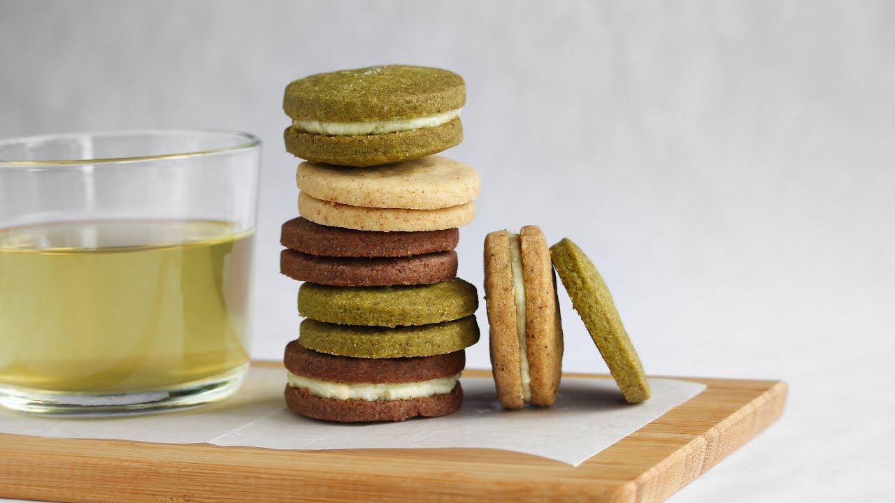 Brown Butter Sandwich Cookies [Matcha, Almond, and Chocolate]