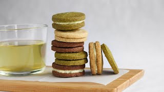 Brown Butter Sandwich Cookies [Matcha, Almond, and Chocolate]