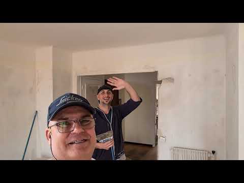 Renovare apartament Grasse. Ep 02  Dezlipire tapet, curățarea pereților si tavanului cat si amorsa