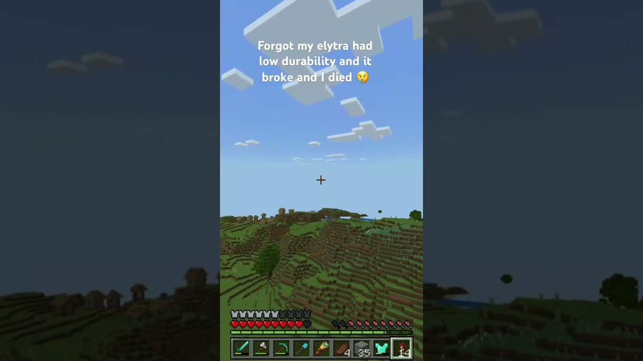 Forgot my elytra had low durability and it broke and I died😢 