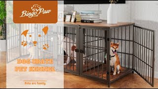 P-XL1198-BK Bingopaw Heavy Wooden Dog Crate with 4 Doors Show Video by Bingopaw 40 views 5 months ago 1 minute, 8 seconds