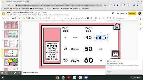 Teaching Kids Google Slides Skills - Text Box Font Size