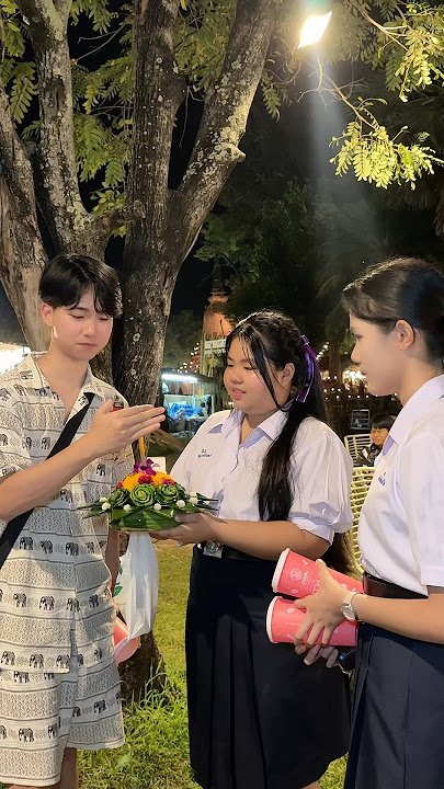 Who are you floating the krathong with? Hahaha.