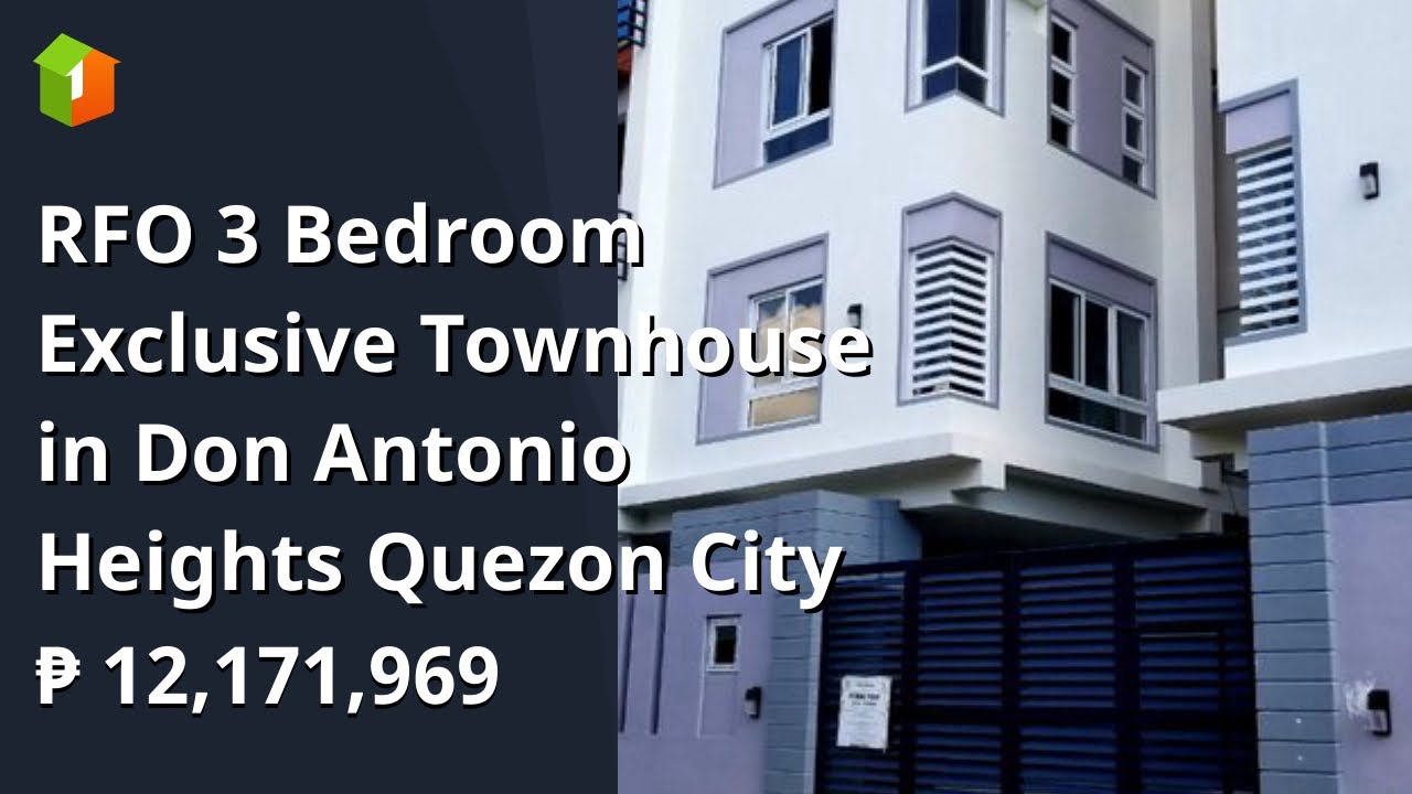 RFO 3 Bedroom Exclusive Townhouse in Don Antonio Heights Quezon City