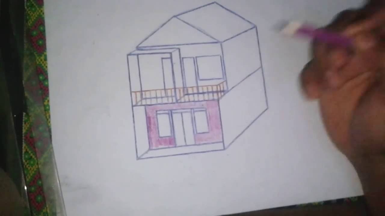 Cara Menggambar Rumah Dengan Pensil Youtube