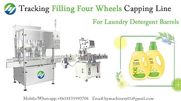 Tracking Filling Four Wheels Capping Line  for Laundry Washing Detergent Dispensing in Barrels