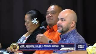 FONO Joint Session. Day 24. September 18, 2025. ASG Budget Hearing FY26.