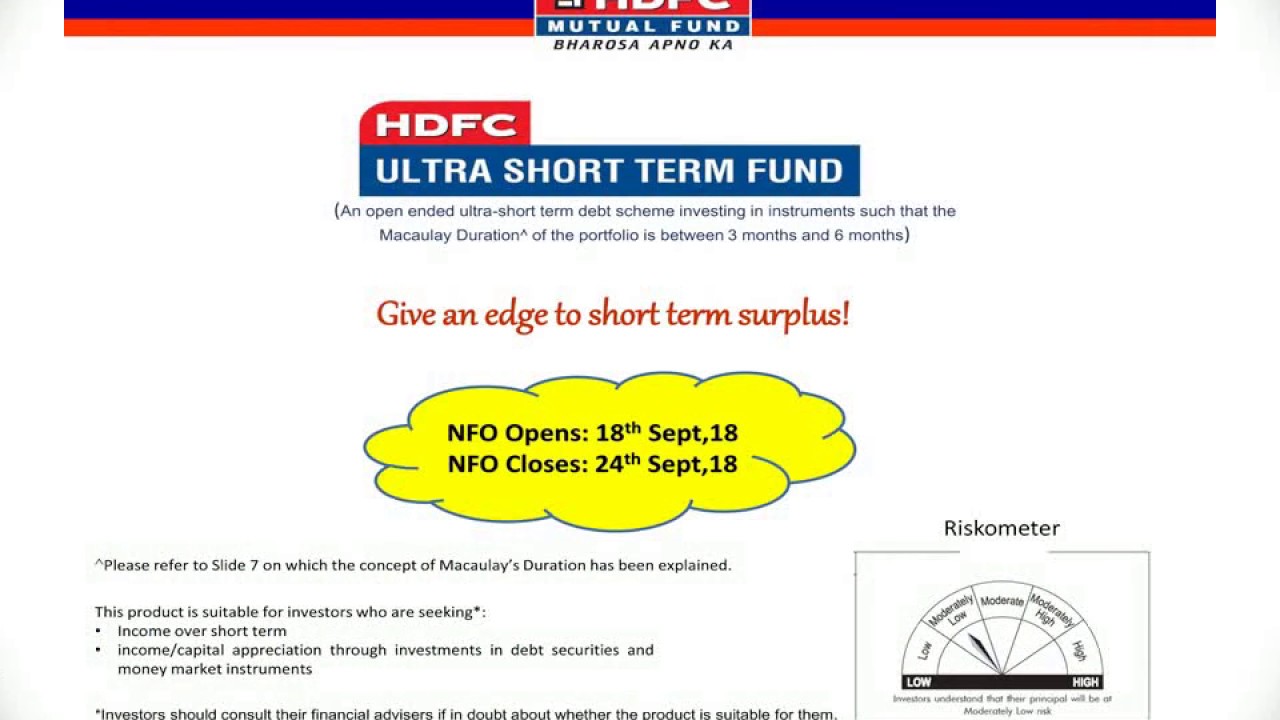 HDFC Ultra Short Term Fund