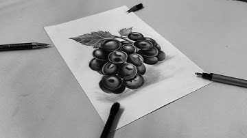 HOW TO DRAW HYPER REALISTIC GRAPES 🍇 | PENCIL SHADING DRAWING | EASY SHADING PROCESS