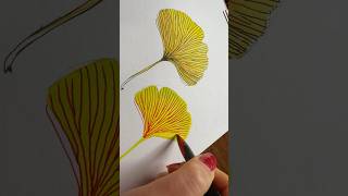 How to paint Ginkgo leaves ❤️ EASY watercolor tutorial for beginners #watercolourforbeginners