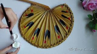 Jamai Sasthi Special Craft - Taalpatar Pakha Decoration | Hand Fan Painting | Plam Leaf Craft screenshot 2