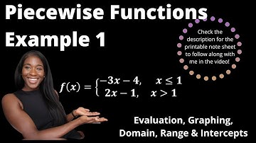 Piecewise Functions Example 1 (Graph/Domain/Range/Intercepts)