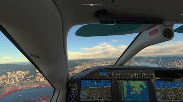 MSFS 2020 - TBM 930 - Visual Approach at Hong Kong Kai Tak VHHX