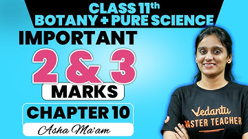 11th Botany + Pure Science | CH 10 - Important 2 and 3 Marks | 2nd Mid Term 2024 | Asha Ma