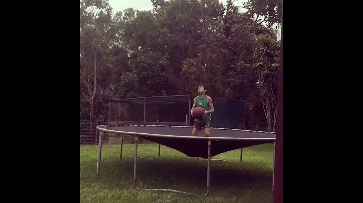12 year old Josh, trick shot back flip and shootin...