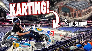 Racing Go Karts Inside A NFL Stadium!