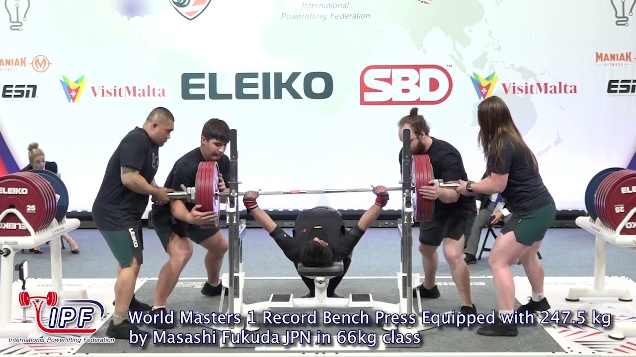 World Masters 1 Record Bench Press Equipped with 247.5 kg by