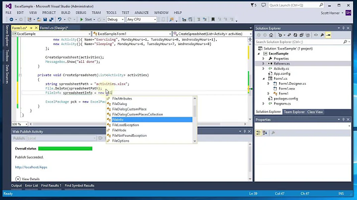 How to Create an Excel Spreadsheet using C#