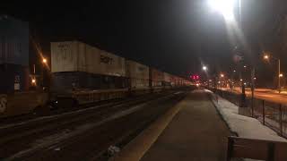 Very slow BNSF stack train