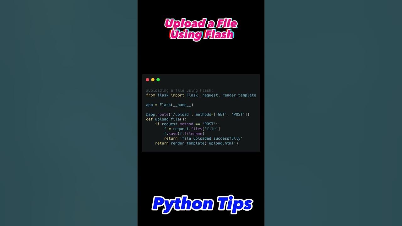 Upload a File using Flash - Python Tips #ikh4ever #shorts #python - YouTube