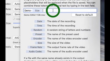 How to customise output/recording filenames