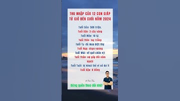 Thu nhập 12 con giáp năm 2024 #ducthubds #baihoccuocsong #baihoc #lờikhuyên