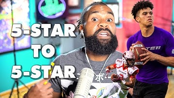 5-star QB and OU commit Caleb Williams tossing passes to 2021 5-star WR Emeka Egbuka right there