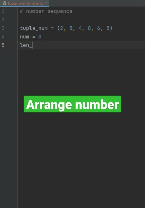 python program create arrange number - YouTube