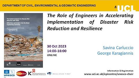 The role of engineers in accelerating implementation of Disaster Risk Reduction and Resilience