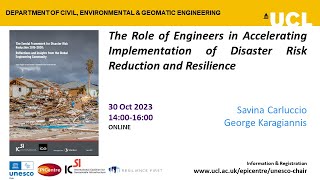 The role of engineers in accelerating implementation of Disaster Risk Reduction and Resilience