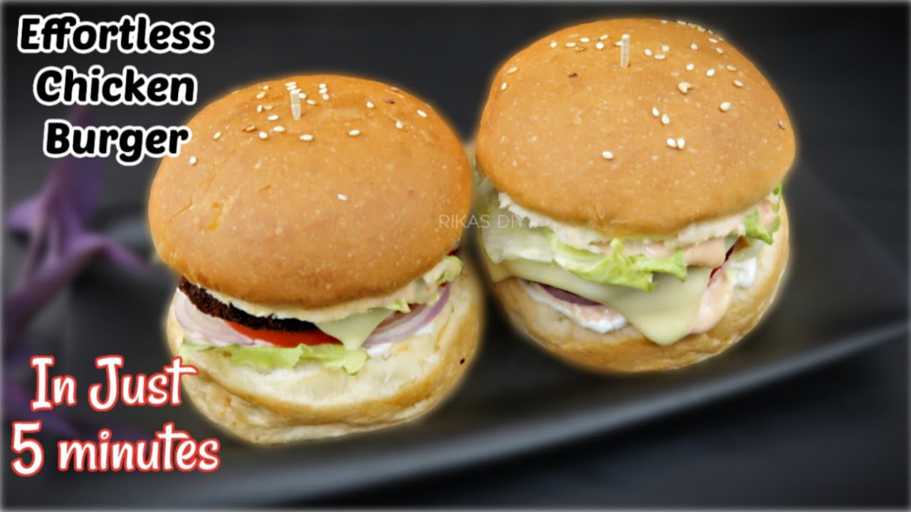 Easy Chicken Burger Recipe Quick & Simple Chicken Burger at home