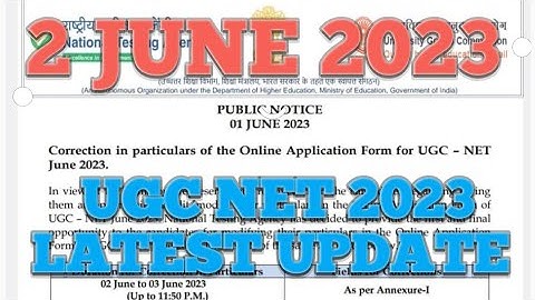 UGC NET June 2023 Latest update l Important for all aspirants ll correction window open 2-3 june