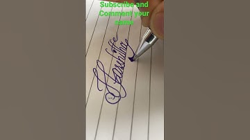 Calligraphy name writing ✍️ |Harshitha❤️|Comment your name ❤️|Calligraphy with normal pen 🖊