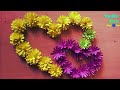 How to make beautiful cardboard heart with beautiful flowers   sindhu arts