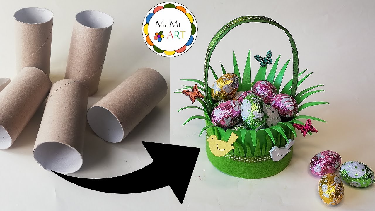 KOSZYK  Z PAPIEROWYCH ROLEK! | DIY  Pomysł na Rękodzieło z Rolek po Papierze Toaletowym