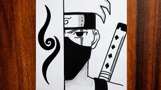 Easy Kakashi Hatake Drawing | Step-by-Step Naruto Anime Art Tutorial