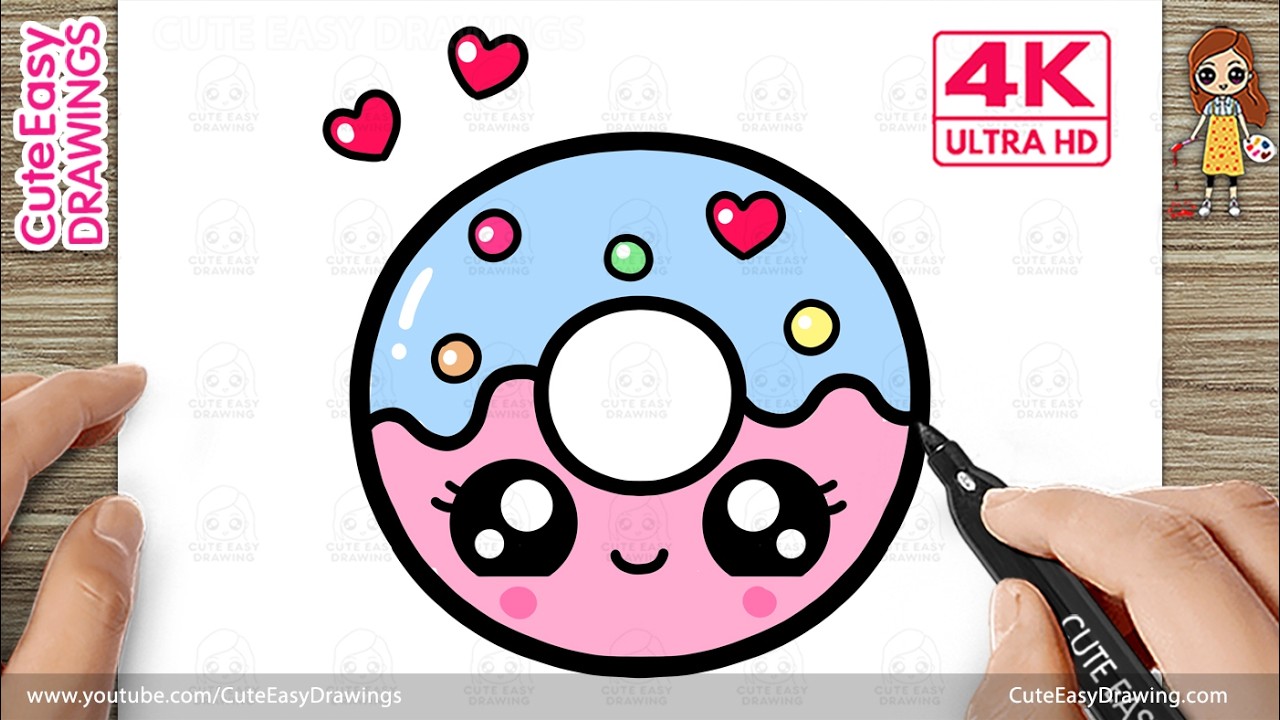 How to Draw a Cute Donut Easy | Step by Step Drawing for Kids