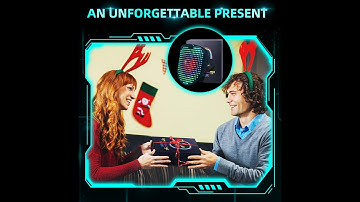 Ompusos Led Mask, Light Up Mask with Gesture Sensing, LED Lighted Face Transforming Halloween Mask