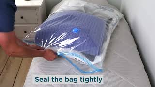 Clear Vacuum Bags With Travel Compression Bags Included (25-Pack)