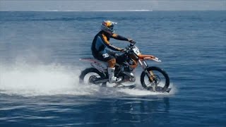 Daredevil Shockingly Surfs a Wave While Riding a Motocross Bike! screenshot 2