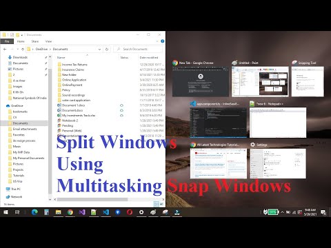 Split Windows 10 Screen using Multitasking Snap Windows feature