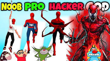 NOOB vs PRO vs HACKER vs GOD in Hero Challenge Game | Oggy, jack, Shinchan, Bob || Daddy Gaming ep.2