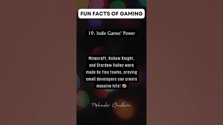 Indie Games Power | Fun Facts of Gaming - 19 #gaming #gamedevlopment #funfacts