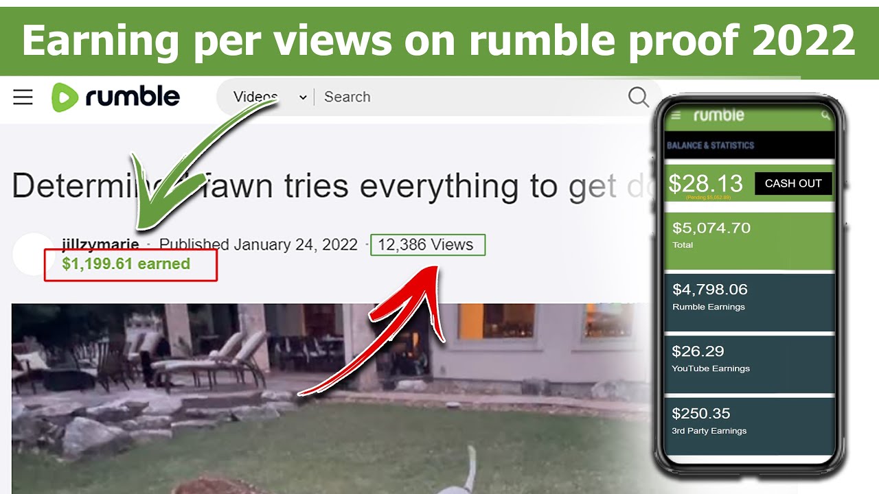 Rumble earn money payment proof Earning per views on rumble proof