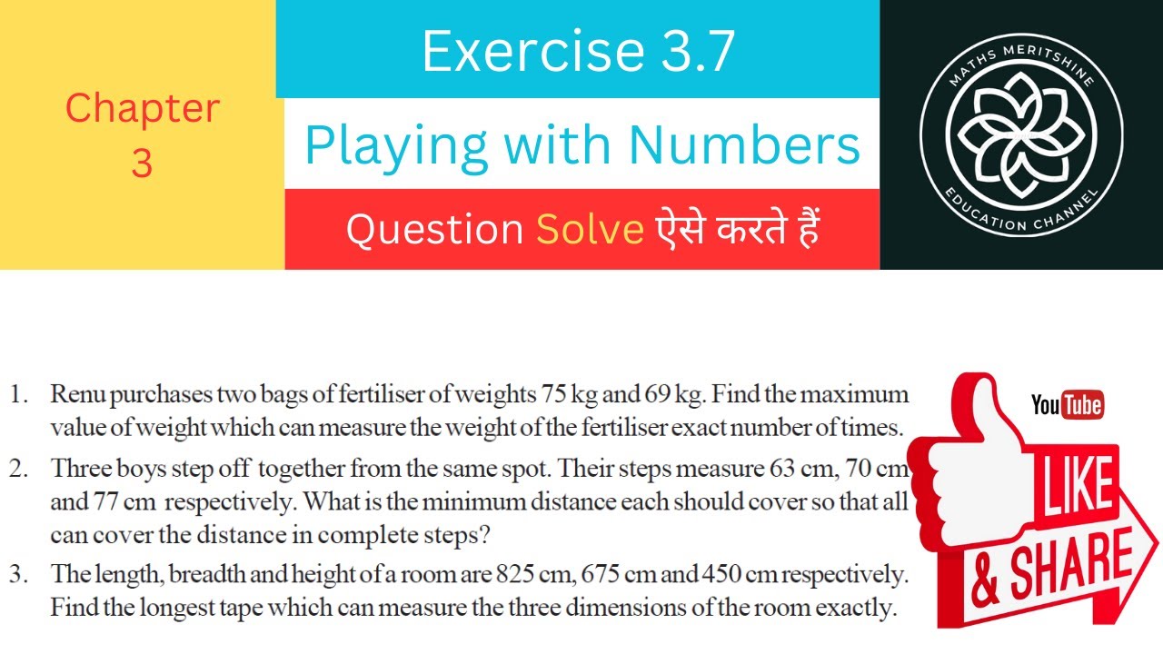 Exercise 3.7 class 6 maths | Chapter 3 Playing with Numbers - YouTube