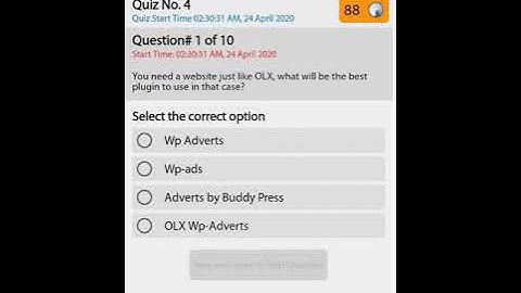 WordPress Quiz# 4 Batch 6 Digiskills ||