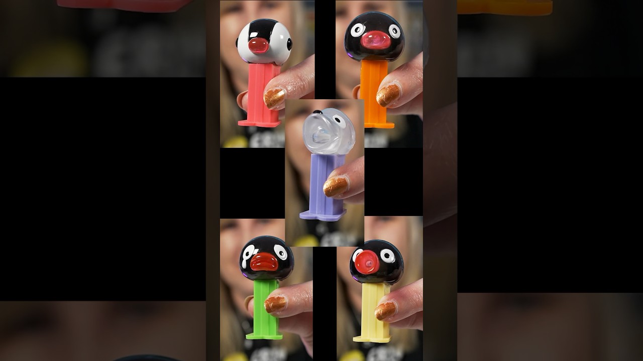 Pingu Japanese Mini PEZ Dispensers sold in Bandai Vending Machines