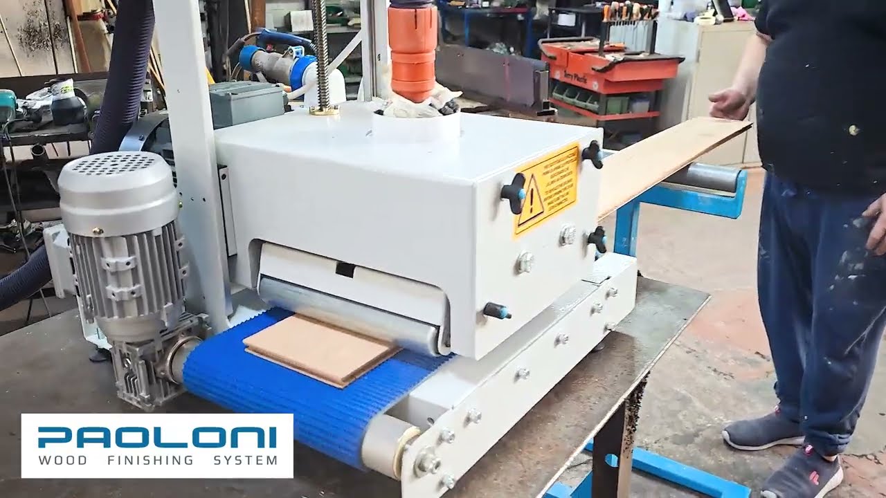 Baby Rustica One Paoloni wire brushing machine for timber profiles