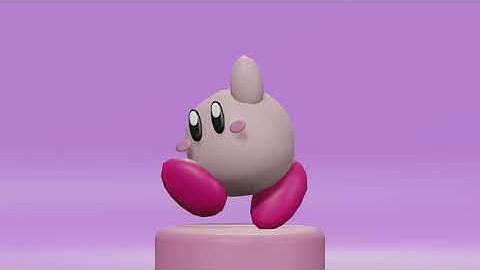 Kirby Low Poly Smash Ultimate (Blender Speedmodeling)